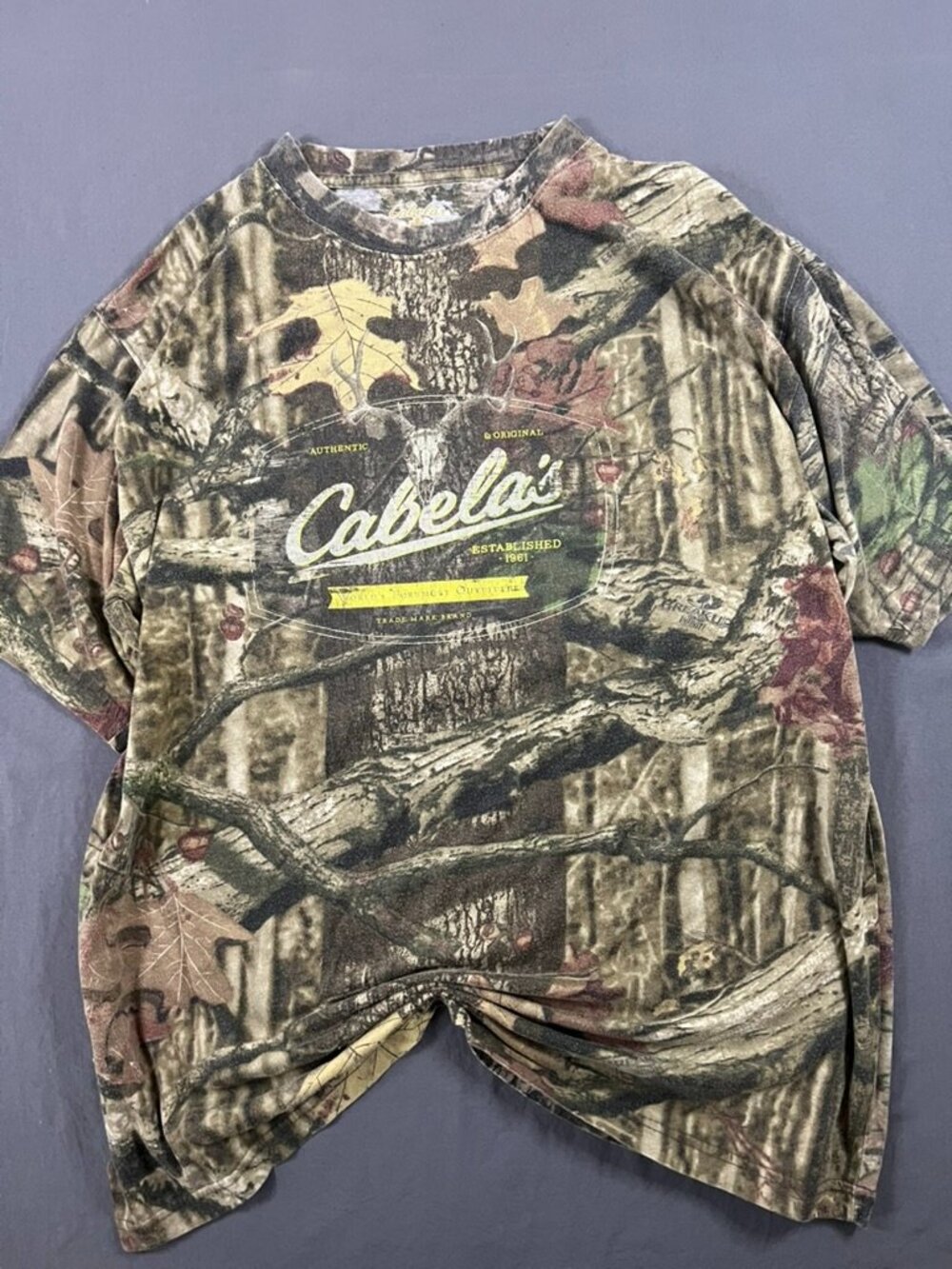 Cabela’s Camo Tshirt Men’s XL Hunting Camping Outdoor Summer Hiking Realtree